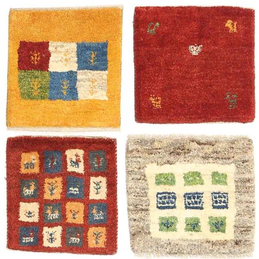 Gabbeh Persia Covor 40X40 Modern Lucrat Manual Pătrat Ruginiu/Bej (Lână, Persia/Iran)