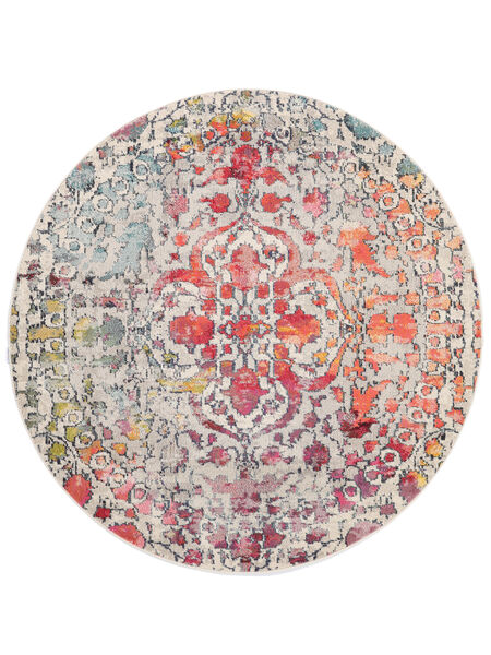 Kaleidoscope - Multi Tapete Ø 150 Moderno Redondo Cinzento Claro/Cinza Escuro ( Turquia)