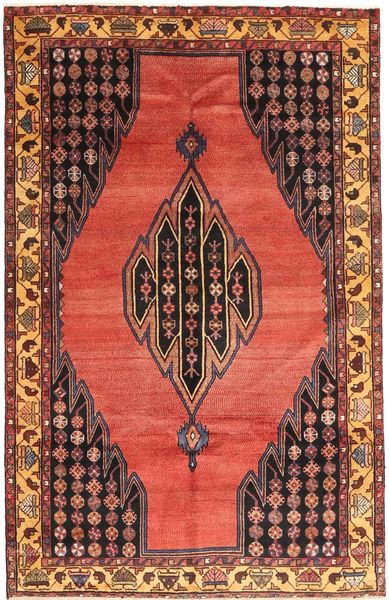 Hamadã Tapete 135X213 Oriental Feito A Mão Vermelho Escuro/Castanho Escuro (Lã, Pérsia/Irão)