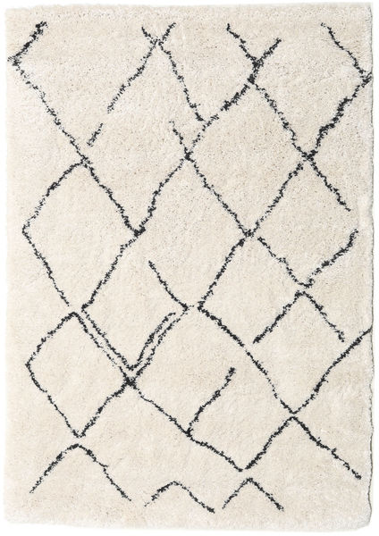Shaggy Agadir - Off-White/Tmavý Šedá Koberec 160X230 Moderní Béžová/Světle Šedá ( Turecko)