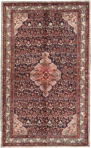 Hamadan Tappeto 135X220 Orientale Fatto A Mano Rosso Scuro/Marrone Chiaro (Lana, Persia/Iran)