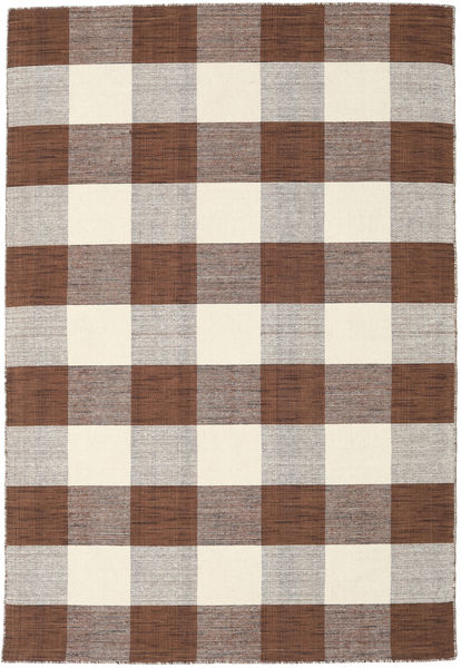 Check Kilim - 茶 / 白 絨毯 CVD18352