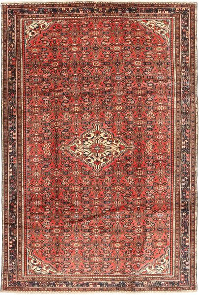 Hosseinabad Tapete 208X314 Oriental Feito A Mão Vermelho Escuro/Castanho Escuro (Lã, Pérsia/Irão)