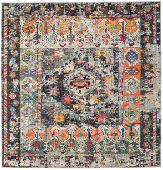 Cassiopeia - Vintage Tapete 200X200 Moderno Quadrado Cinzento Claro/Preto ( Turquia)