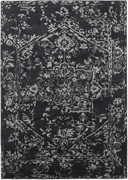 Orient Express - Черный Ковер 210X290 Современный Ковры Ручной Работы Темно-Серый/Светло-Серый (Шерсть/Бамбук Шелк, Индия)