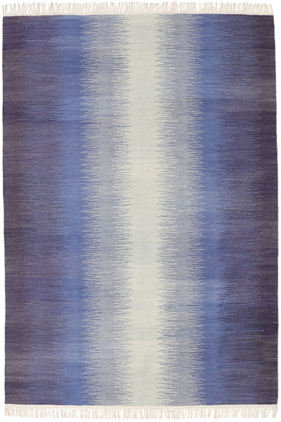 Ikat - Tumma Sininen Matto 140X200 Moderni Käsinkudottu Violetti/Vaaleanharmaa/Vaaleanvioletti (Villa, Intia)