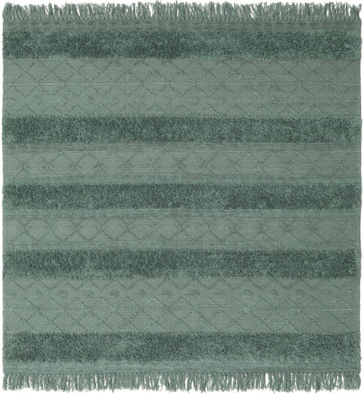 Kilim Berber Ibiza - Verde Menta Tapete 200X200 Moderno Tecidos À Mão Quadrado Cinza Escuro/Verde Escuro (Lã, Índia)