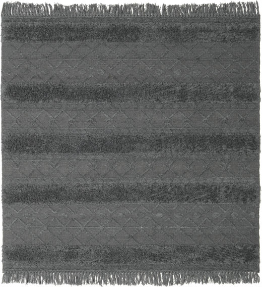 Kilim Berber Ibiza - Cinzento Claro Tapete 200X200 Moderno Tecidos À Mão Quadrado Azul/Cinza Escuro (Lã, Índia)