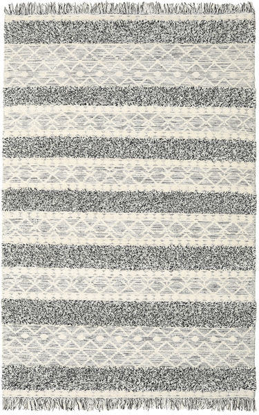 Kilim Berber Ibiza - Preto E Branco Tapete 200X300 Moderno Tecidos À Mão Cinzento Claro/Bege (Lã, Índia)