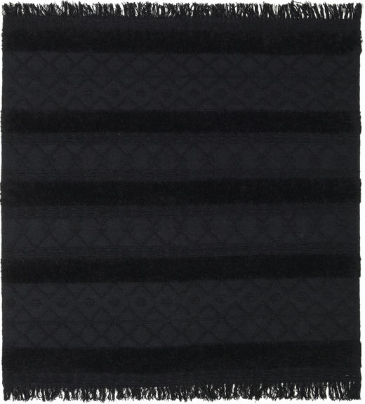 Kilim Berber Ibiza - Negro Carbón Alfombra 200X200 Moderna Tejida A Mano Cuadrada Negro (Lana, India)