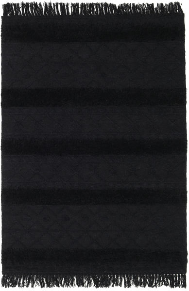 Kilim Berber Ibiza - Preto Carvão Tapete 140X200 Moderno Tecidos À Mão Preto (Lã, Índia)