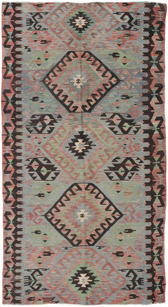 Kilim Turquia Tapete 153X292 Oriental Tecidos À Mão Cinza Escuro/Cinzento Claro (Lã, Turquia)
