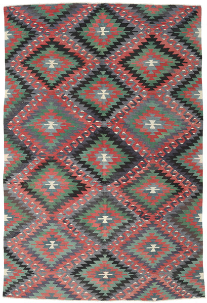 Kilim Turquia Tapete 184X273 Oriental Tecidos À Mão Castanho Alaranjado/Preto (Lã, Turquia)