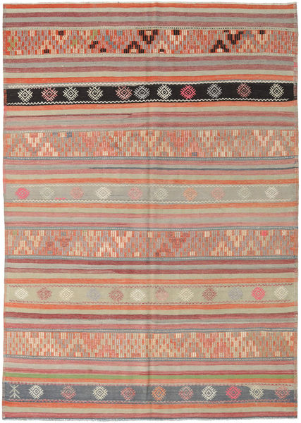 Kilim Turquia Tapete 180X252 Oriental Tecidos À Mão Castanho Claro/Luz Rosa (Lã, Turquia)