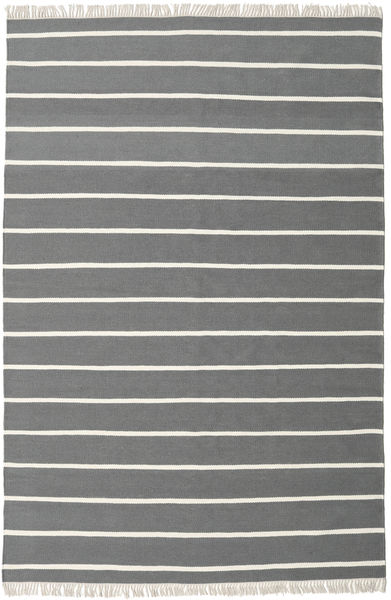 Dorri Stripe - Harmaa Matto 200X300 Moderni Käsinkudottu Tummanharmaa/Tummanvihreä (Villa, Intia)