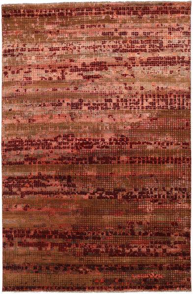 Damask Rug 196X300 Authentic
 Modern Handknotted Dark Brown/Dark Red ( India)