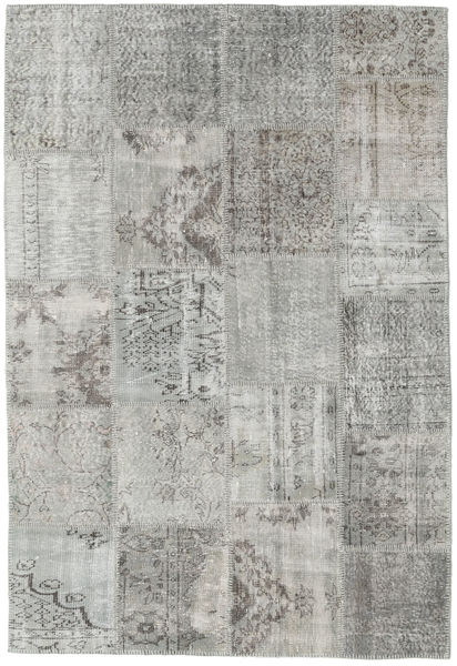 Patchwork Tapete 157X231 Moderno Feito A Mão Cinzento Claro/Cinza Escuro (Lã, Turquia)