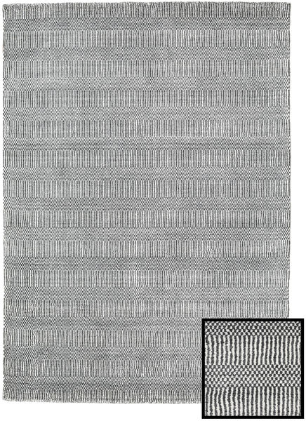 Bambou Grass - Black_ Gris Tapis 140X200 Moderne Gris Clair/Gris Foncé/Blanc/Crème (Laine/Soie De Bambou, Turquie)