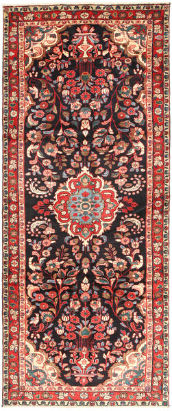 Hamadan Teppe 125X310 Ekte Orientalsk Håndknyttet Teppeløpere Brun/Mørk Blå (Ull, Persia/Iran)