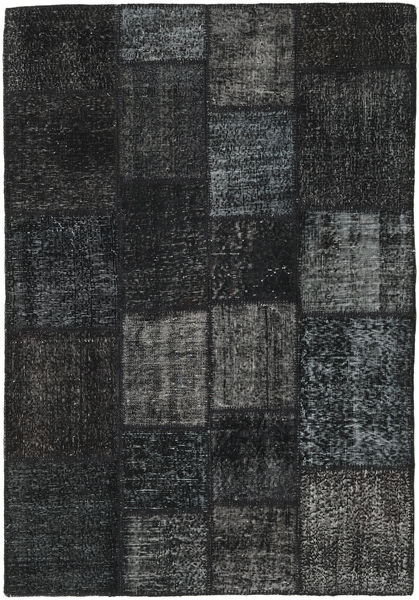 Patchwork 러그 137X200 정품
 모던 수제 블랙/다크 그레이 (울, 터키)