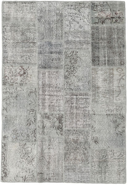 パッチワーク 絨毯 138X202 モダン 手織り 薄い灰色/濃いグレー (ウール, トルコ)