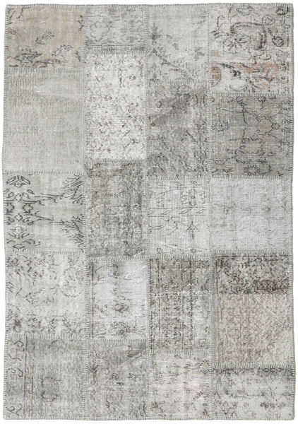 Patchwork Rug 139X200 Authentic
 Modern Handknotted Light Grey (Wool, Turkey)