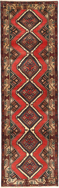 Hamadan Dywan 80X280 Orientalny Tkany Ręcznie Chodnik Czarny/Jasnobrązowy (Wełna, Persja/Iran)