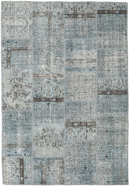 Лоскутные Ковер 158X229 Современный Ковры Ручной Работы Светло-Серый/Светло-Голубой (Шерсть, Турция)
