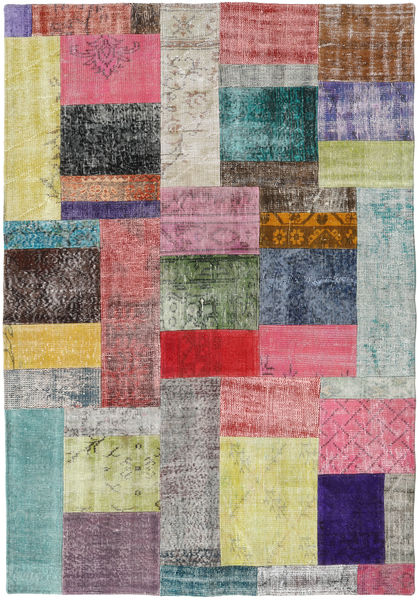 Patchwork 러그 158X228 정품
 모던 수제 라이트 그레이/라이트 퍼플 (울, 터키)