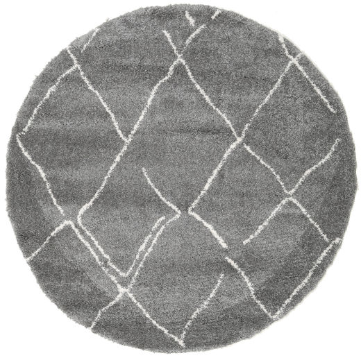 샤기 Agadir - 회색/황백색 러그 Ø 200 모던 원형 다크 그레이/라이트 그레이 ( 터키)
