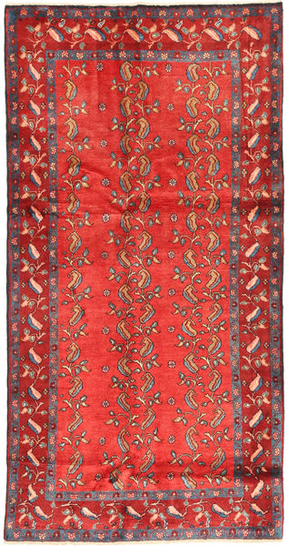 Hamadã Tapete 132X257 Oriental Feito A Mão Tapete Passadeira Castanho Alaranjado/Vermelho Escuro/Vermelho (Lã, Pérsia/Irão)
