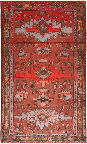 Hamadan Matto 110X190 Itämainen Käsinsolmittu Tummanpunainen/Tummanruskea (Villa, Persia/Iran)