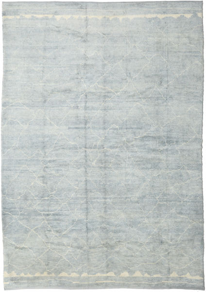 Handknotted Berber Шэгги Ковер 300X423 Современный Ковры Ручной Работы Светло-Серый/Светло-Голубой/Белый/Кремовый Большой (Шерсть, Турция)
