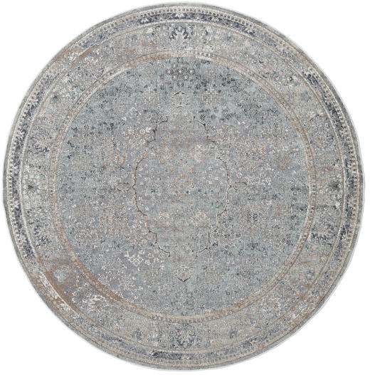 Monza - Greige 러그 Ø 150 모던 원형 라이트 그레이/다크 그레이 ( 터키)