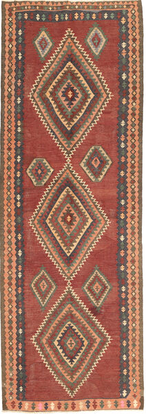 Kilim Fars Tapete 133X378 Oriental Tecidos À Mão Tapete Passadeira Castanho Claro/Castanho (Lã, Pérsia/Irão)