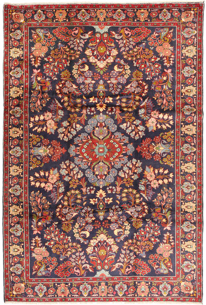 Bakhtiari Tapete 225X335 Oriental Feito A Mão Porpora Escuro/Vermelho Escuro (Lã, Pérsia/Irão)