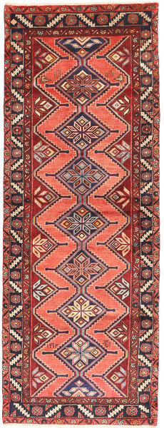 Hamadan Dywan 103X280 Orientalny Tkany Ręcznie Chodnik Ciemnofioletowy/Rdzawy/Czerwony (Wełna, Persja/Iran)