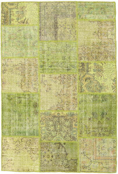 Patchwork Alfombra 159X235 Moderna Hecha A Mano Verde Claro/Verde Oliva (Lana, Turquía)