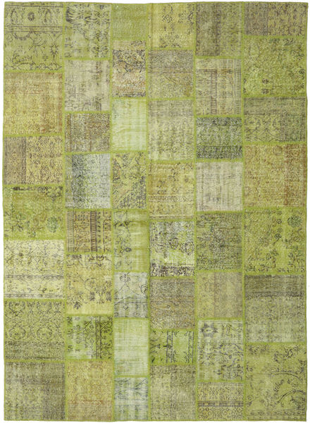 Лоскутные Ковер 257X357 Современный Ковры Ручной Работы Светло-Зеленый/Оливковый Большой (Шерсть, Турция)