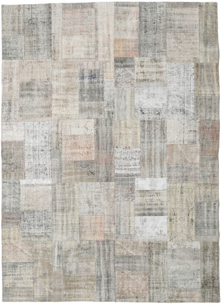 Patchwork Tapete 255X350 Moderno Feito A Mão Cinzento Claro Grande (Lã, Turquia)