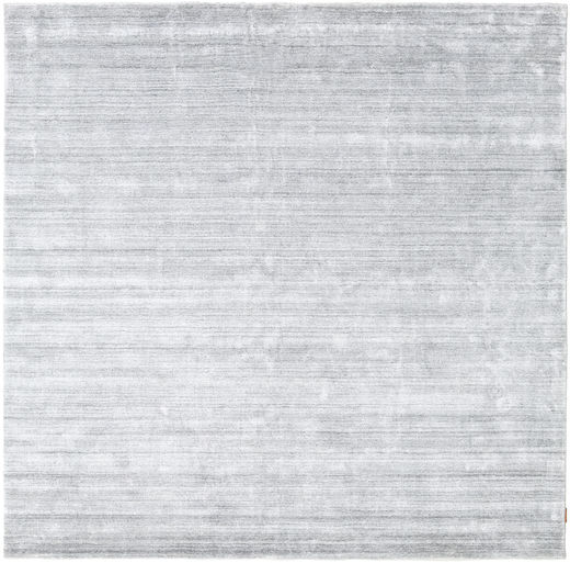 Bamboo Silk Loom - Grey Rug 250X250 Modern Square White/Creme/Light Blue Large ( India)