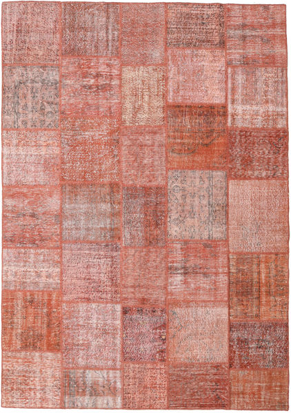 Patchwork Tapete 252X360 Moderno Feito A Mão Luz Rosa/Castanho Grande (Lã, Turquia)