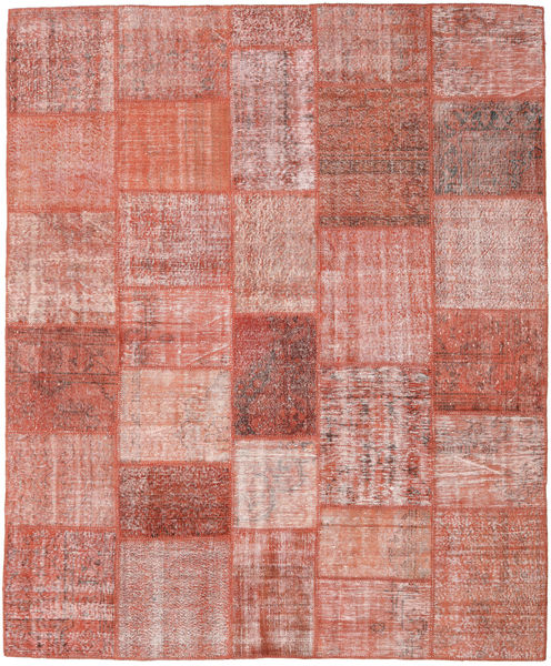 Patchwork 러그 251X303 정품
 모던 수제 라이트 핑크/브라운 대형 (울, 터키)
