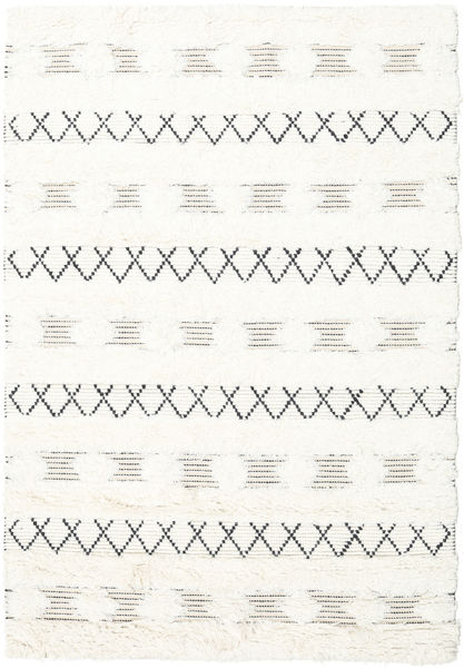 Shedir - White Covor 140X200 Modern Lucrate De Mână Bej/Bej-Crem (Lână, India)