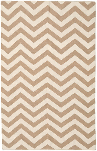 Kilim Tapete 154X244 Moderno Tecidos À Mão Castanho Claro/Bege (Lã, Índia)