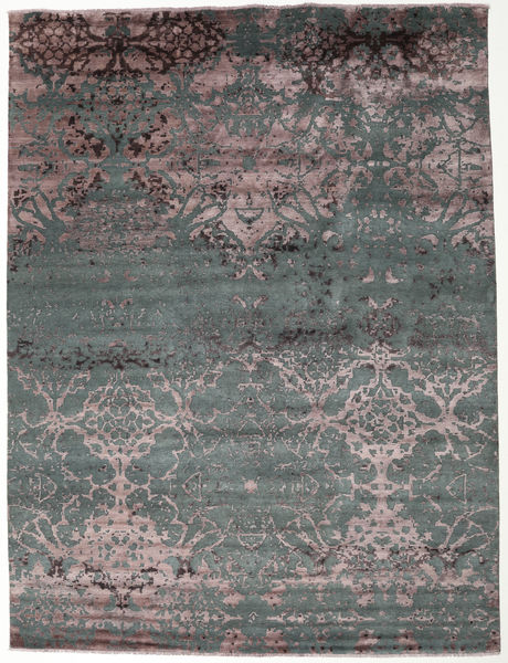 Damask Indo Rug 281X370 Authentic
 Modern Handknotted Dark Grey/Blue Large ( India)