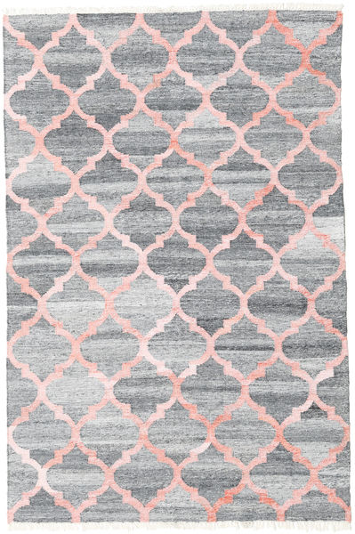 Pet Yarn Kelim Tapijt 160X230 Echt Modern Handgeweven Lichtgrijs/Lichtroze ( India)