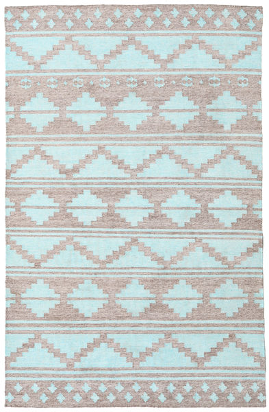 Pet Yarn Kelim Koberec 160X230 Moderní Ruční Tkaní Tyrkysově Modré/Světle Šedá ( Indie)