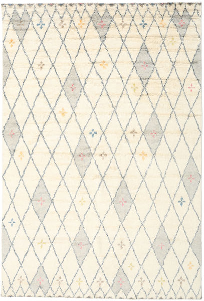 Hatsya - Branco Tapete 200X300 Moderno Feito A Mão Bege (Lã, Índia)