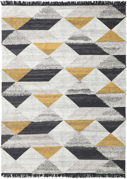 Isha - Dourado Tapete 200X300 Moderno Tecidos À Mão Cinzento Claro/Cinza Escuro (Lã, Índia)